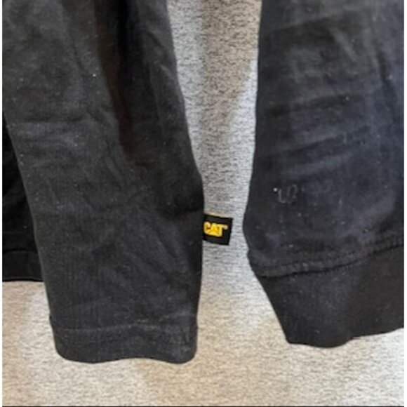Caterpillar CAT Mens Long Sleeve Size Large Black Crew Neck Logo Black Arm Logo - Picture 8 of 9